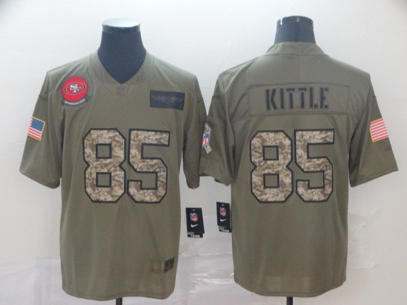 Men San Francisco 49ers #85 Kittle Nike 2019 Olive Camo Salute to Service Limited NFL Jerseys->san francisco 49ers->NFL Jersey